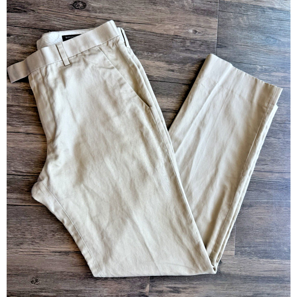 Banana Republic Pants Mens 31x31 Tan Tailored Fit Cotton Linen Dress Casual